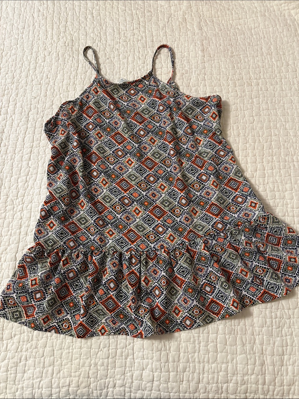 Hayden Diamond-Print Ruffle Hem Cami - Picture 2 of 4